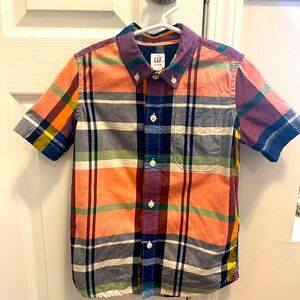 GAP KIDS • Colorful Plaid Short Sleeve Shirt